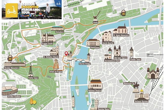 1.5h Prague E-Scooter Panoramic Tour small-group with PragueWay - Kampa Island break: a calmer pocket between the river edges