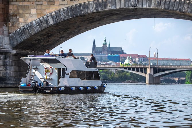 3 Hours Prague Private Boat Cruise Beer or Prosecco Unlimited - The route: Dancing House, National Theatre, and Prague Castle from the river