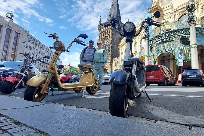 Create your own route on eScooter and enjoy Prague on wheels! - Republic Square, Powder Gate, and a Snack Break With Views