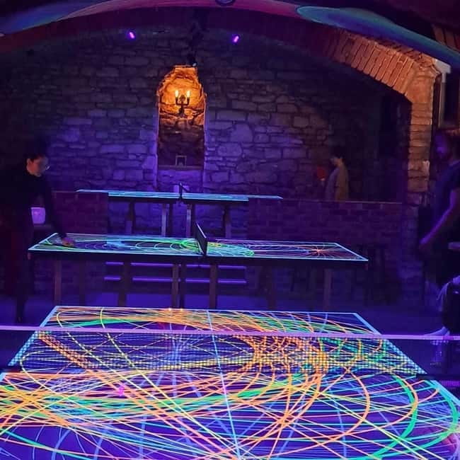 Crew Bar Prague: Open bar, ping pong or shuffleboard game - UV ping pong vs. shuffleboard: pick your style