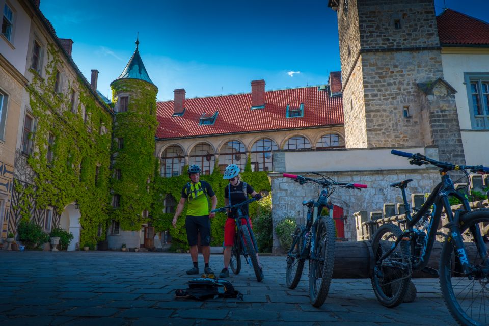 From Prague: E-Mountain Biking Trip to the Bohemian Paradise - First pedal miles: lanes, gravel, and a Trosky Castle break
