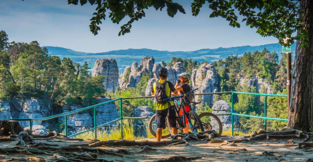 From Prague: E-Mountain Biking Trip to the Bohemian Paradise - A fun downhill and Nebakov lakeside lunch