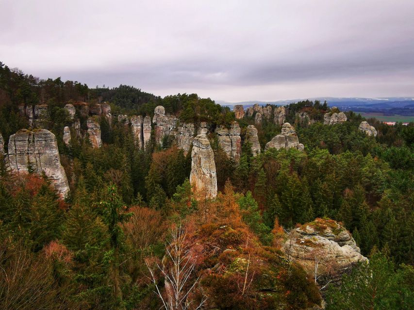 From Prague: Full-Day Bohemian Paradise Guided Hiking Trip - Hrubá Skála rock city walking: views, pine woods, and a symbol