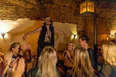 From Prague: Medieval Dinner, Show, Castle and Brewery - Dětenice Castle: Baroque rooms, hunting trophies, and a crowd check