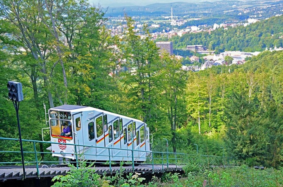 From Prague: One day trip to Karlovy Vary - The Diana Tower cable car: your big payoff view