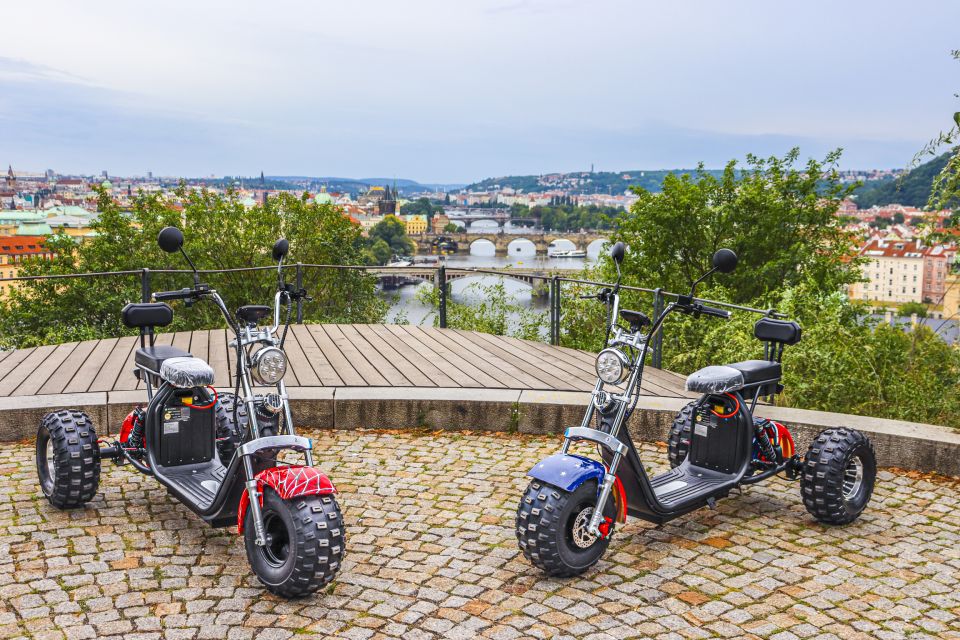 Grand City Tour on Electric Trike in Prague - Live Guided - Petrin Hill, Petrin viewpoints, and the John Lennon Wall detour