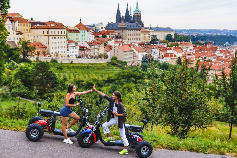 Grand City Tour on Electric Trike in Prague - Live Guided - Charles Bridge view to Old Town Square: classic Prague, but paced for motion
