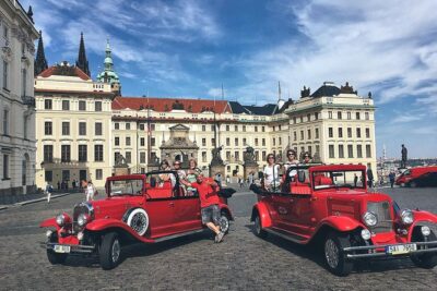 Karlstejn Castle in Vintage Convertible Car - The Karlštejn Drive: A Countryside Break You Can Actually Taste