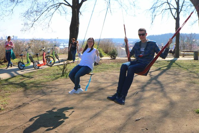 Live-Guided Half-Day Segway & E-Scooter tour - River landmarks: Dancing House, National Theater, Kampa, Lennon Wall, and Charles Bridge
