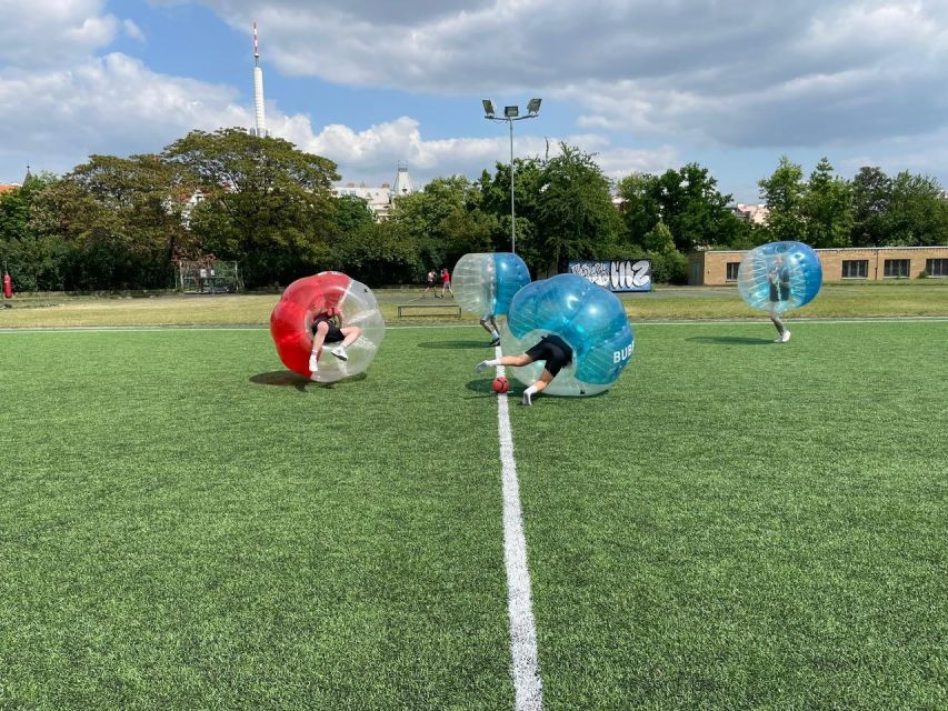 Prague: Bubbles football - Zorb Football in centrum - Prague bubble football happens on a real city field