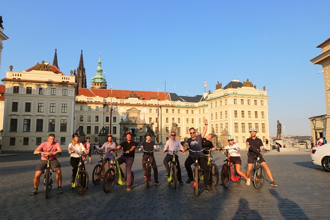 Prague: electric scooter & E-bike guided tour - The core route: Lennon Wall, Kampa, Kafka statues, and Charles Bridge