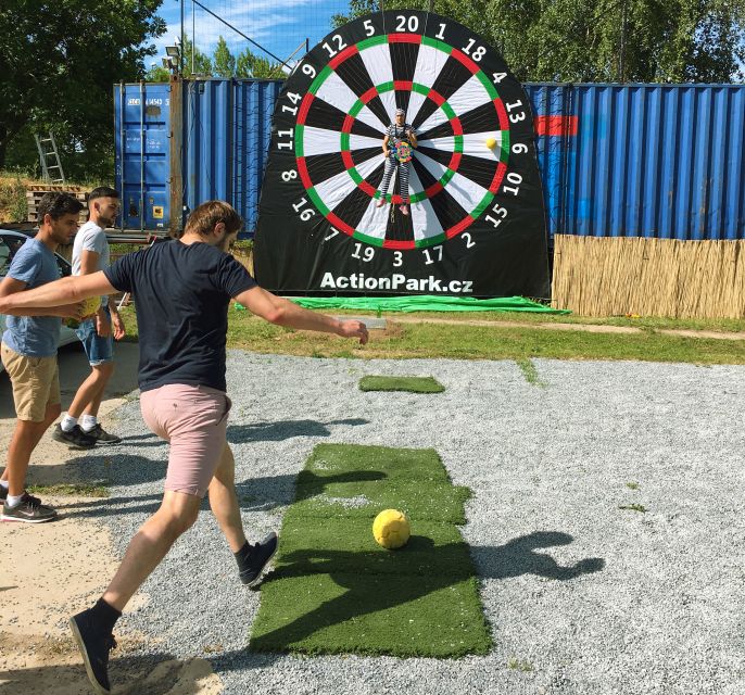 Prague: Giant Football Darts Game with Round of Beers & BBQ - Private pickup to the activity centre: easier logistics than you’d expect