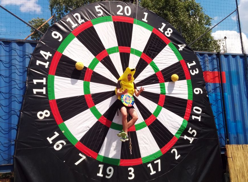 Prague: Giant Football Darts Game with Round of Beers & BBQ - Drinks and pacing: how the 3-hour block stays fun