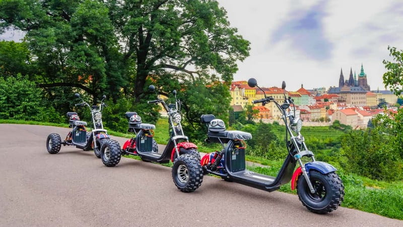 Prague: Guided Sightseeing Tour by Electric Trike - Kafka Museum exterior and Rudolfinum: quick context stops