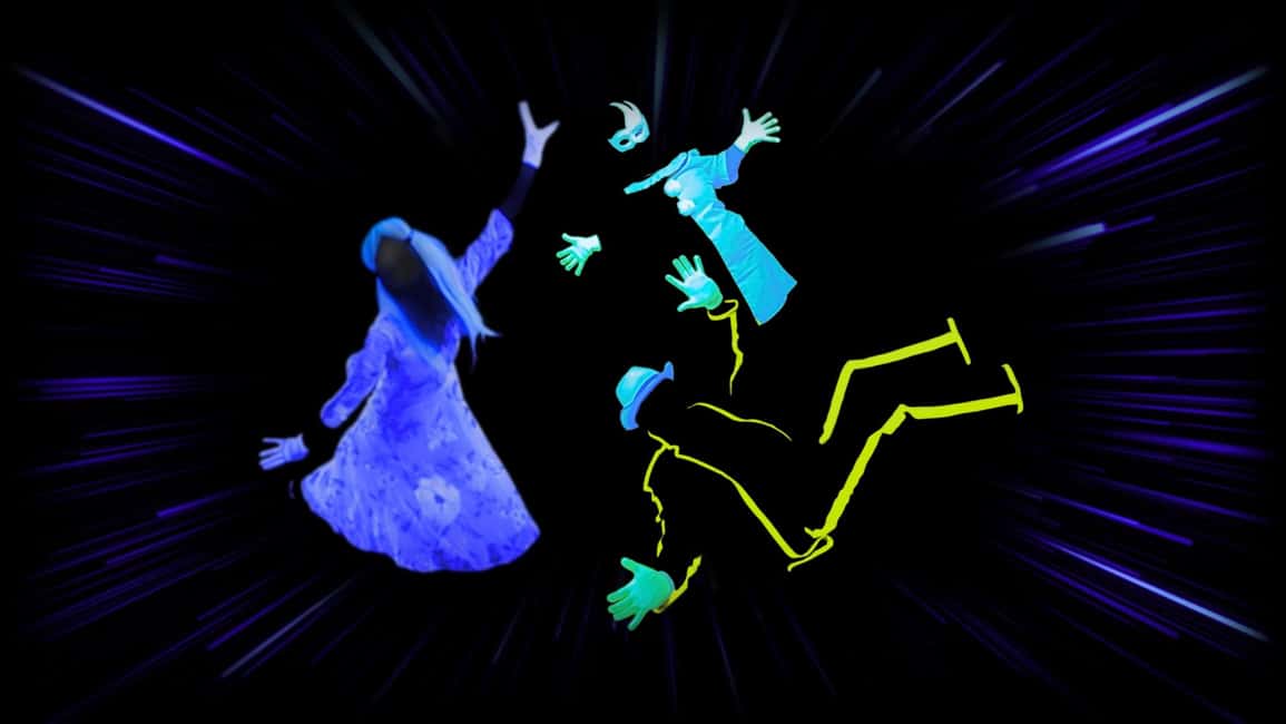 Prague: Images of Love Black Light Theatre Show - Film Projections Meet Live Actors on a Small Stage