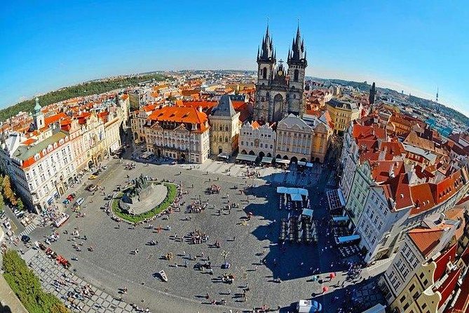 Prague Old Town tour and external Jewish Quarter - Municipal House and the Powder Tower Exterior: Art Nouveau Meets Civic Prague