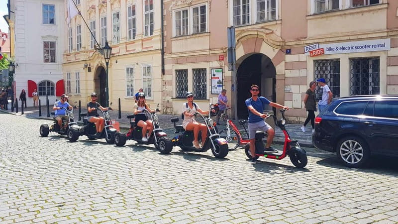 Prague: Panoramic Viewpoints Guided Electric Tricycle Tour - Meeting Euro Segway Prague: the quick test ride that builds confidence