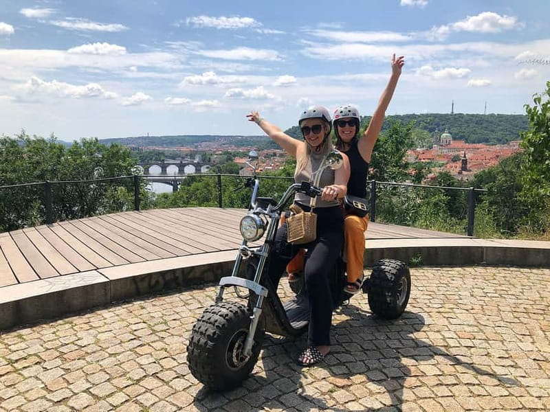 Prague: Panoramic Viewpoints Guided Electric Tricycle Tour - John Lennon Wall area, Franz Kafka Museum, and the narrowest street stop