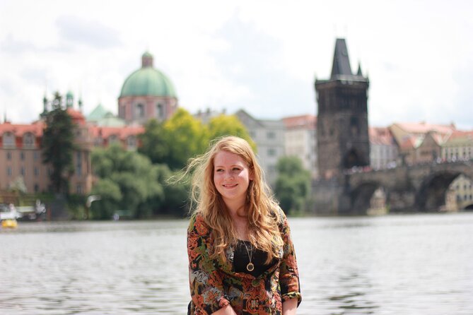 Private Prague Photoshoot for Individuals, Couples and Families - Kafka Museum exterior option: river views without needing to go inside