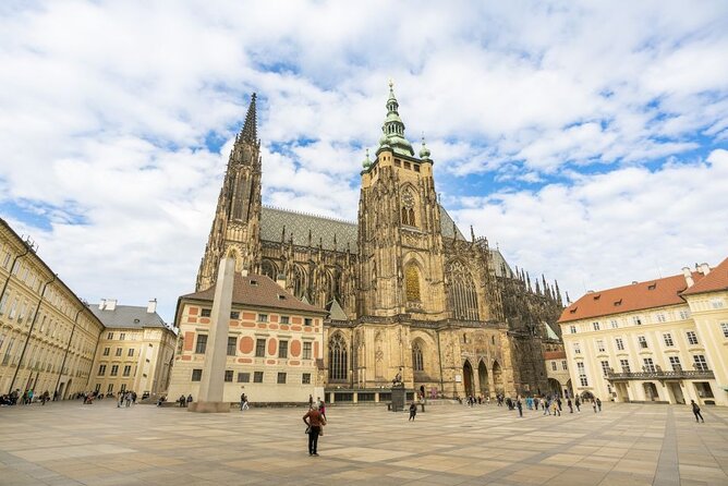 Skip the line: Prague Castle Interiors Tour with Local Guide - St. Vitus Cathedral interiors: Mucha stained glass and the Last Judgment mosaic