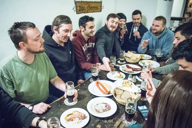 The Castle Side Breweries & Pubs small-group with PragueWay - U Černého vola: black lager, a classic pub feel, and a Czech snack