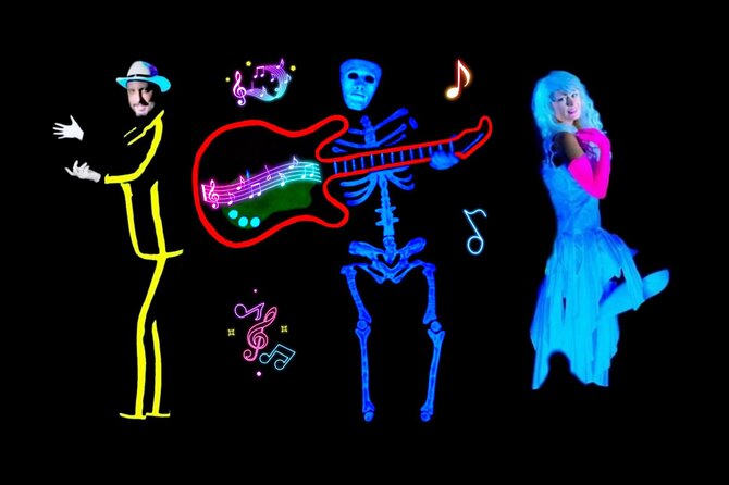 Underground Black Light Theatre Interactive Show in Prague - The Music Mix: Original Scores Meet Big Names