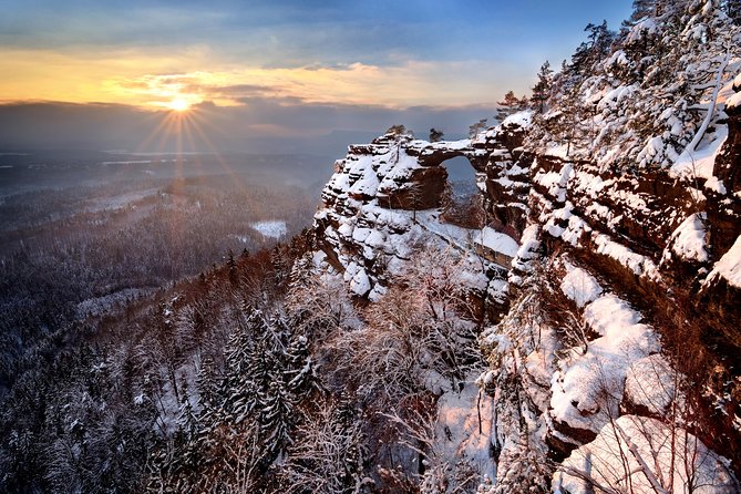 Winter Fairytale The BEST of Bohemian & Saxon Switzerland Hiking Tour - Sokoli hnizdo, Bohemian Switzerland trails, and the winter rhythm of the park