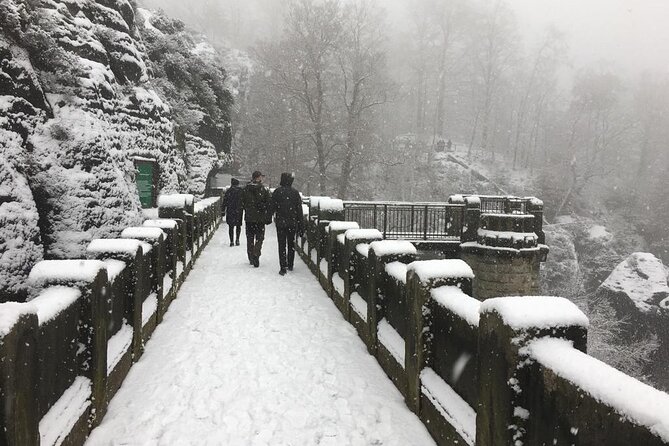 Winterland Tour to Bohemian and Saxon Switzerland from Prague - Bastei Bridge in Saxon Switzerland: sandstone drama above the Elbe